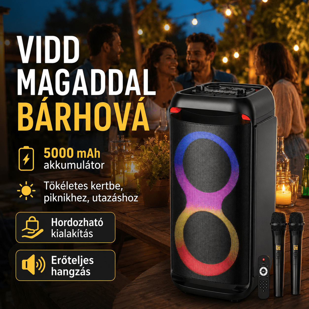 Bluetooth Party Hangszóró - | Cyber Bazaar