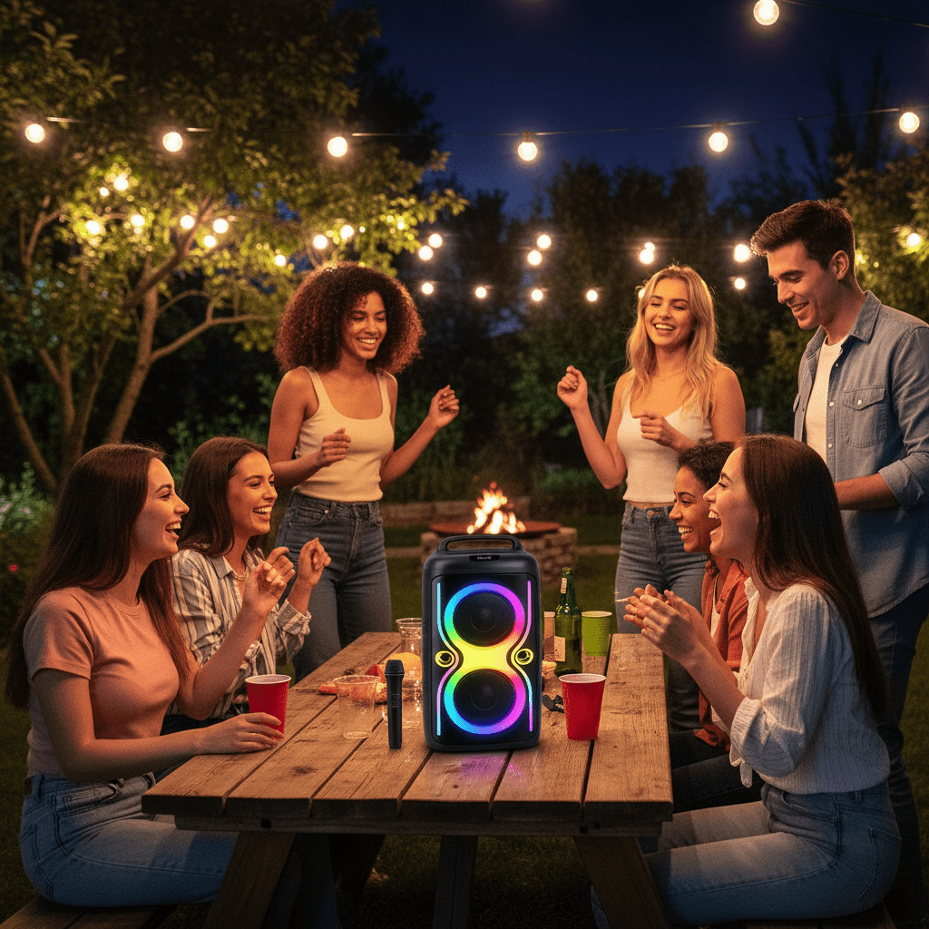 Bluetooth Party Hangszóró Mikrofonnal - | Cyber Bazaar