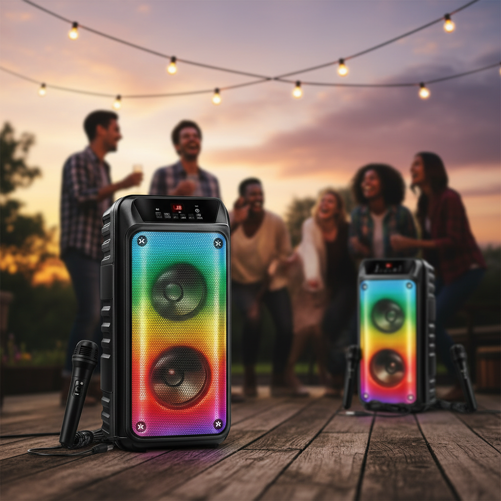 Bluetooth Party Hangszóró Mikrofonnal - | Cyber Bazaar