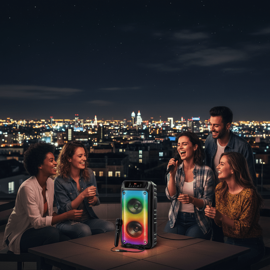 Bluetooth Party Hangszóró Mikrofonnal - | Cyber Bazaar