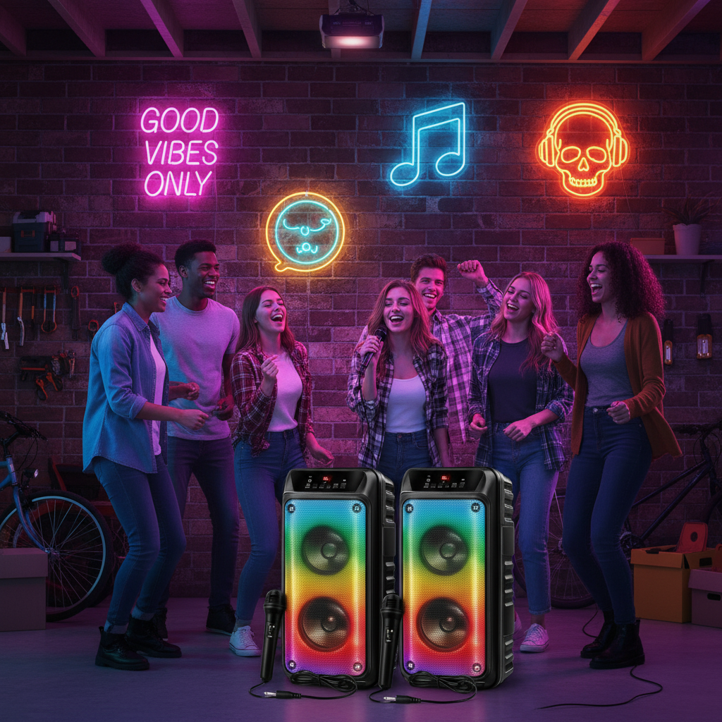 Bluetooth Party Hangszóró Mikrofonnal - | Cyber Bazaar