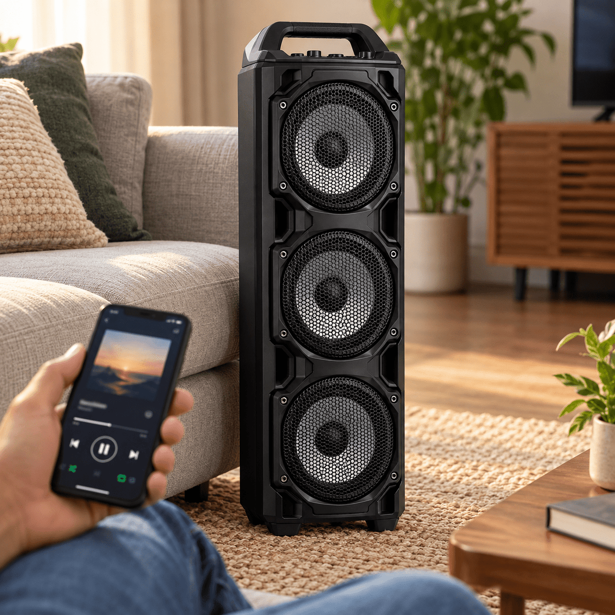 Bluetooth toronyhangszóró – 3 × 8″ - Hangszórók és rádiók | Cyber Bazaar