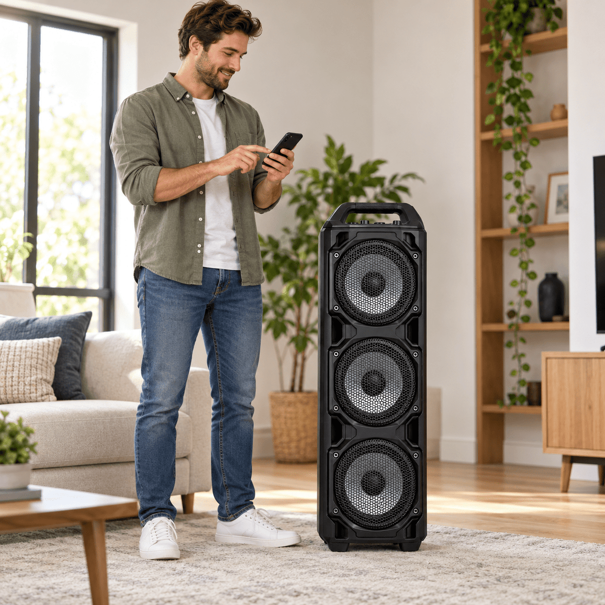 Bluetooth toronyhangszóró – 3 × 8″ - Hangszórók és rádiók | Cyber Bazaar