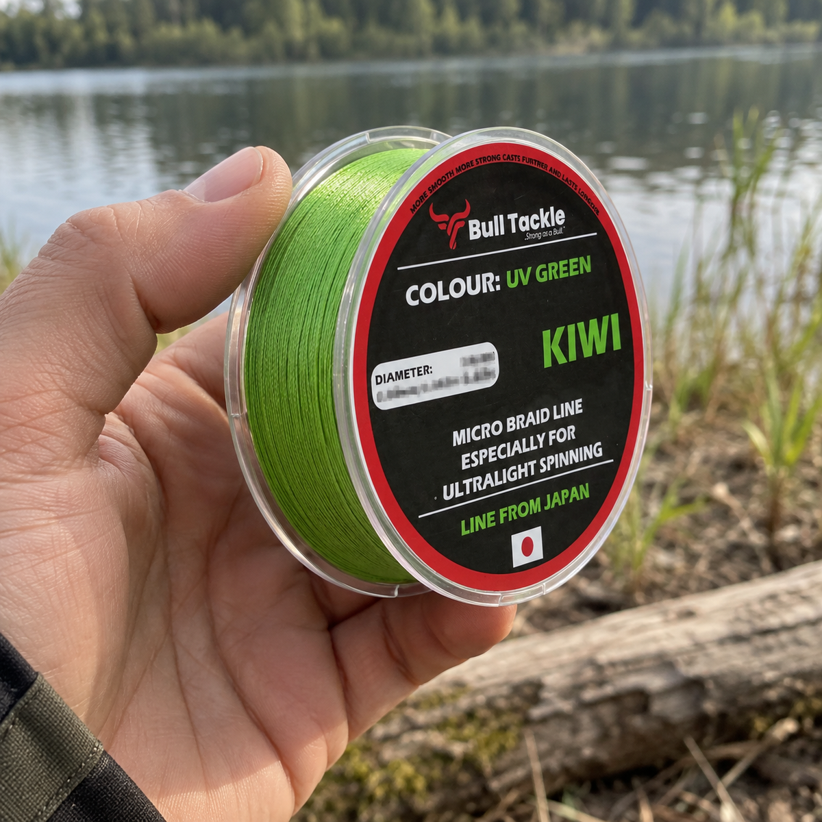 Bull Tackle Kiwi UV zöld fonott zsinór – 150 m – életszerű termékbemutató 1