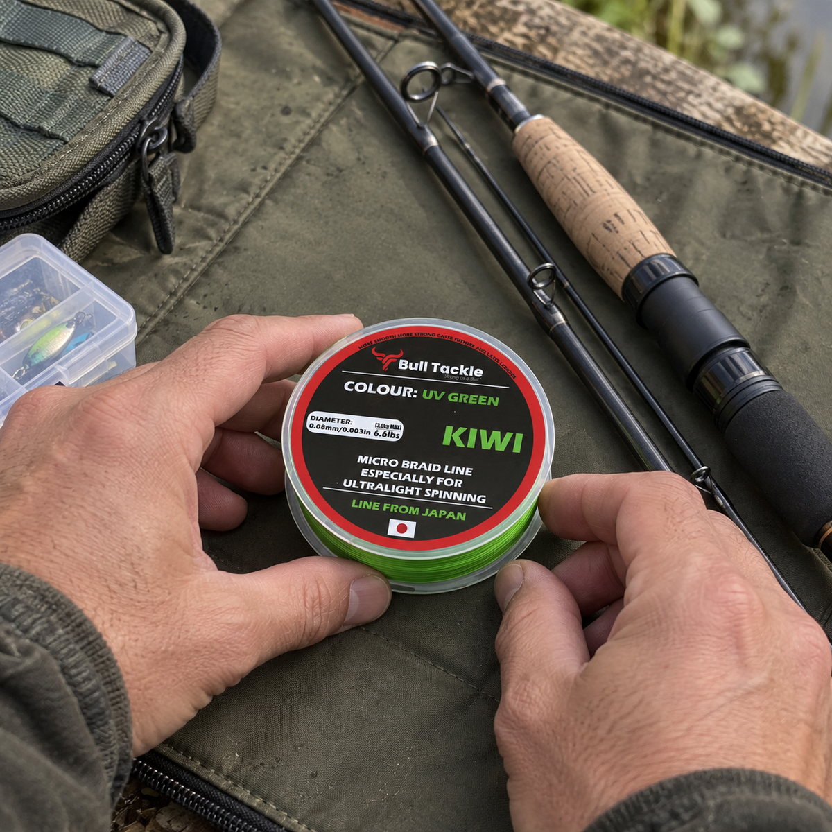 Bull Tackle Kiwi UV zöld fonott zsinór – 150 m – életszerű termékbemutató 2