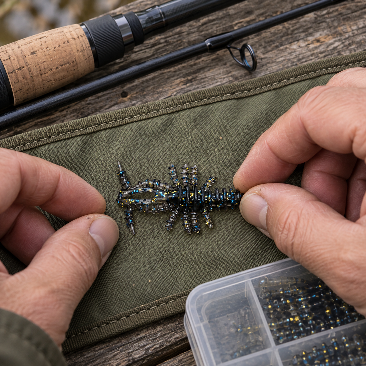HiKi Krill WD06 rákformájú gumicsali – 40 mm – életszerű termékbemutató 2