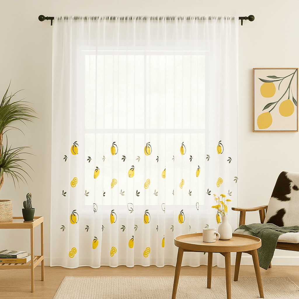 Citrommintás Dekoratív Függöny – 280x250 cm - | Cyber Bazaar
