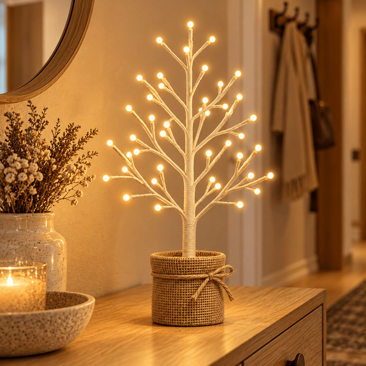 Cserepes LED dekorációs fa – 35 cm, 48 LED - LED dekoráció | Cyber Bazaar