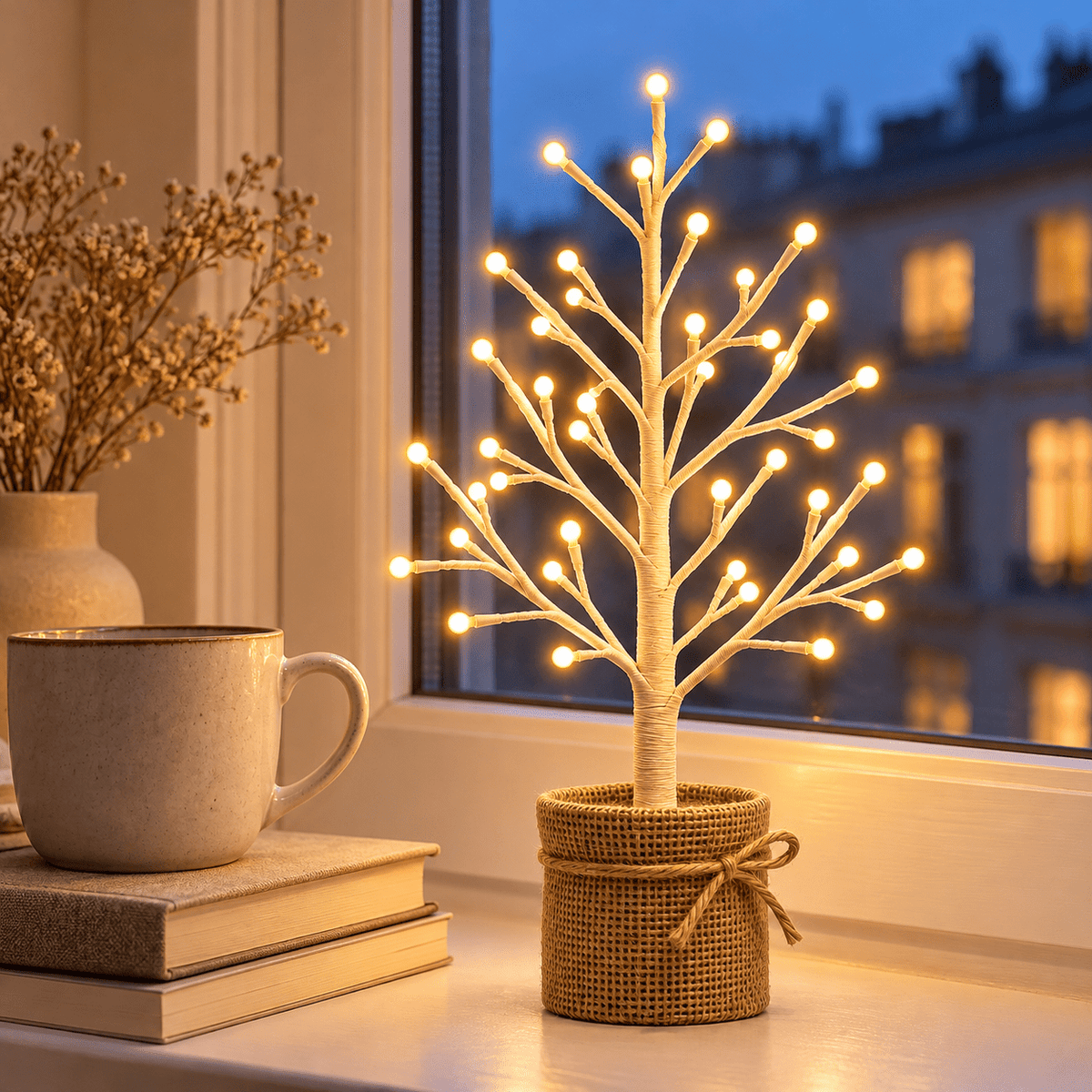 Cserepes LED dekorációs fa – 35 cm, 48 LED - LED dekoráció | Cyber Bazaar