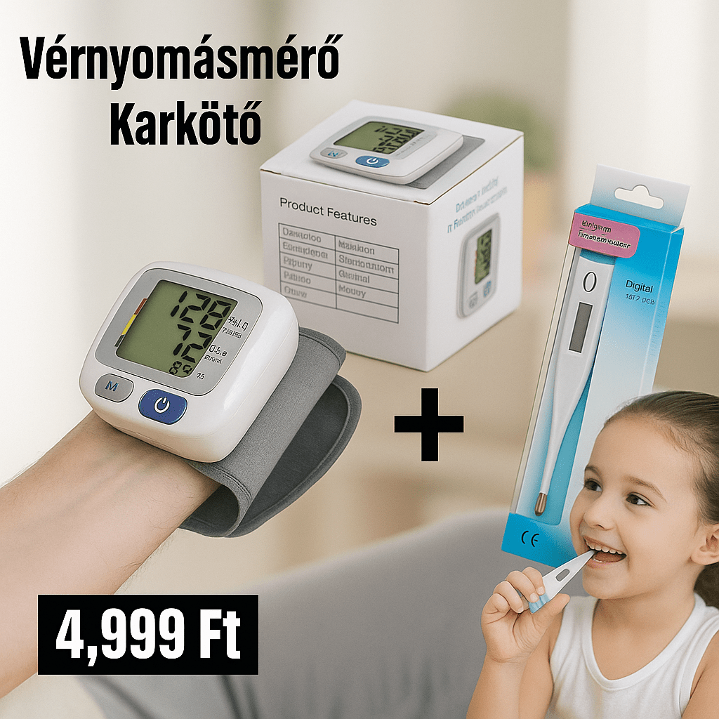 Digitális Hőmérő és Vérnyomásmérő Karkötő Szett - | Cyber Bazaar