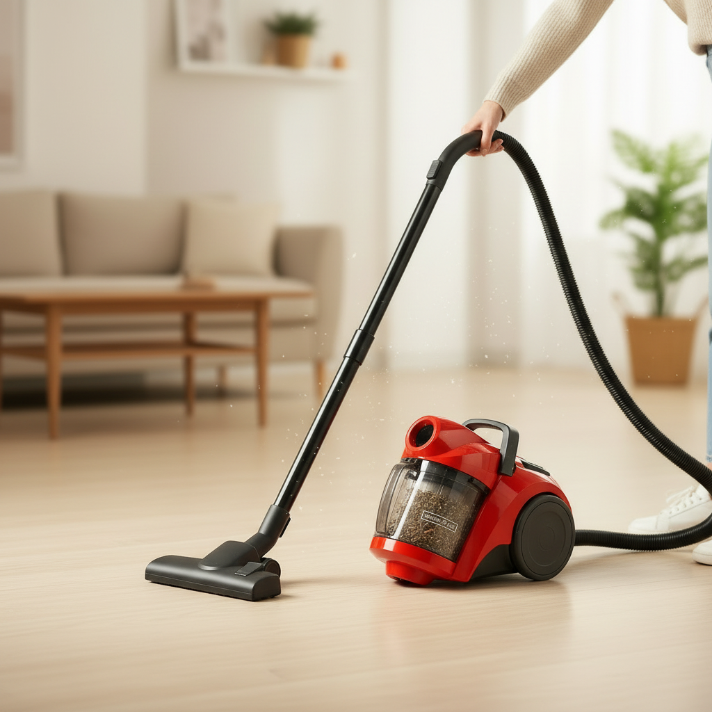 Dnevna soba - čišćenje parketa, jutarnja svjetlost