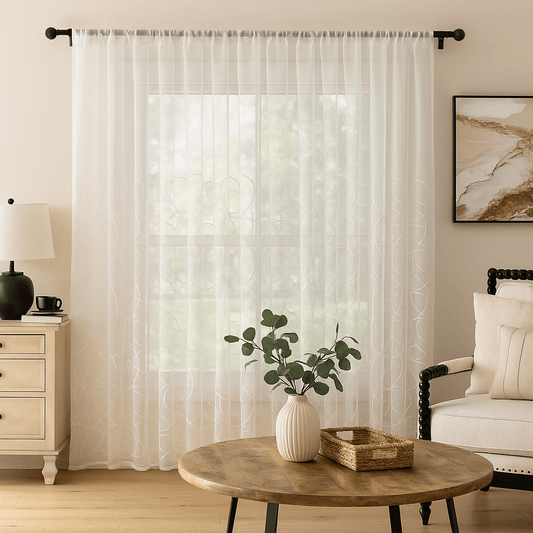 Elegáns Hímzett Függöny – 280x250 cm - | Cyber Bazaar