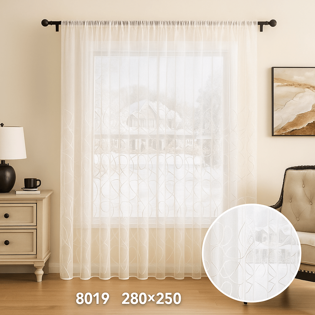 Elegáns Hímzett Függöny – 280x250 cm - | Cyber Bazaar