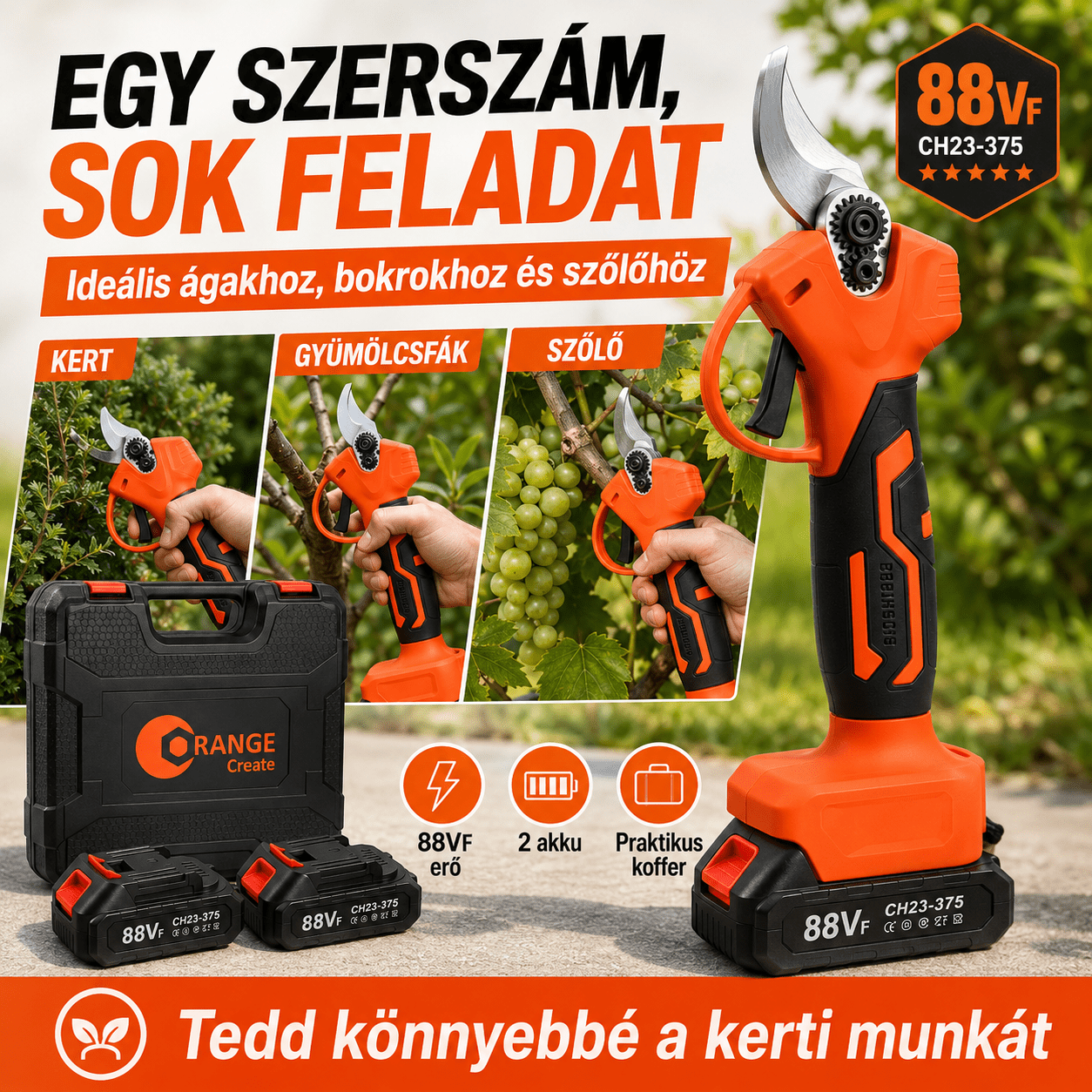 Elektromos Metszőolló Szet 88V - | Cyber Bazaar