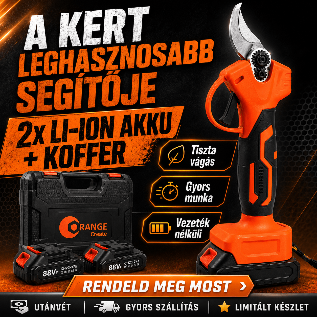 Elektromos Metszőolló Szet 88V - | Cyber Bazaar