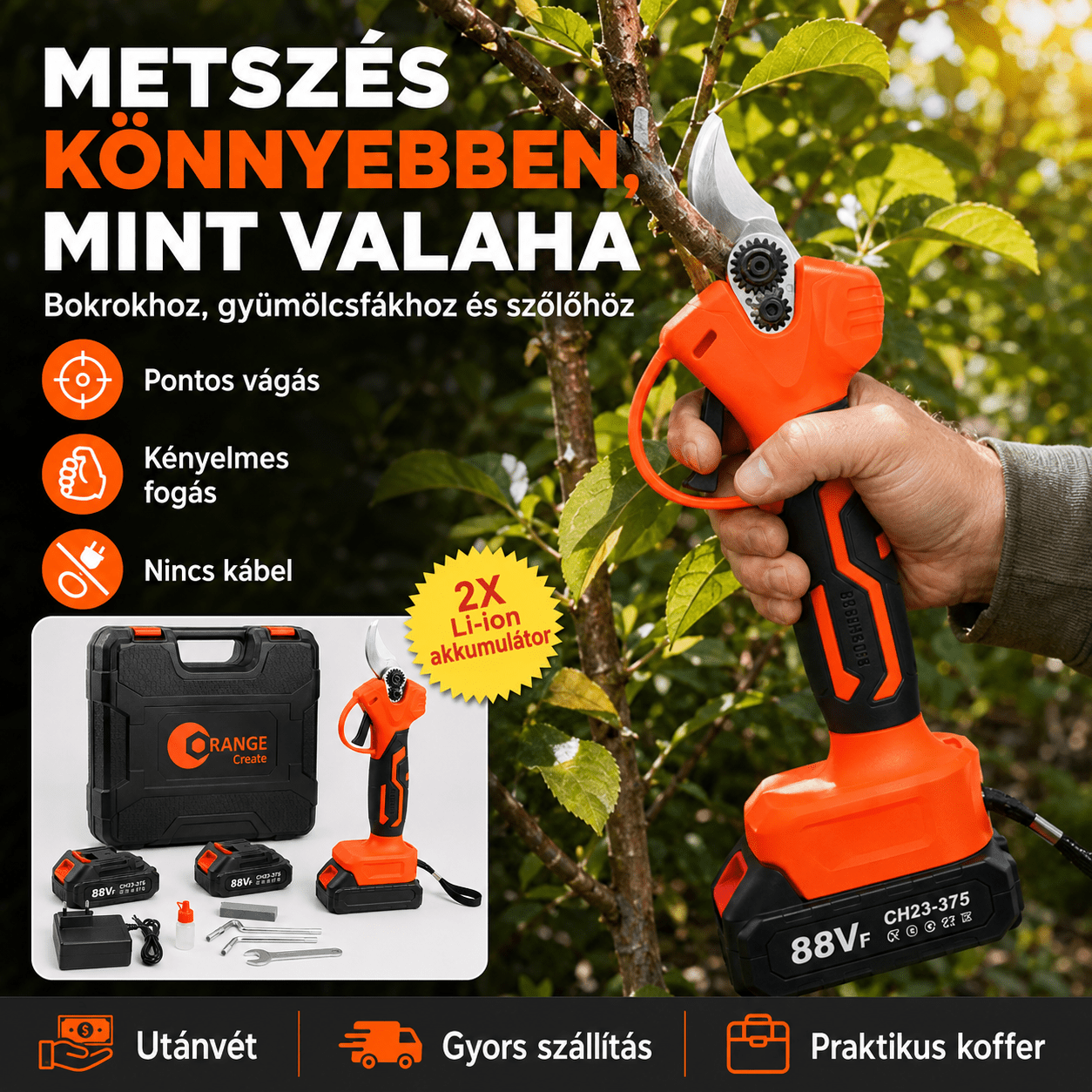 Elektromos Metszőolló Szet 88V - | Cyber Bazaar