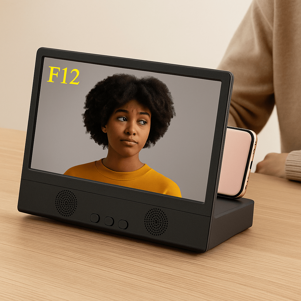 F12 Kijelítő Nagyító és Bluetooth Hangszóró - | Cyber Bazaar