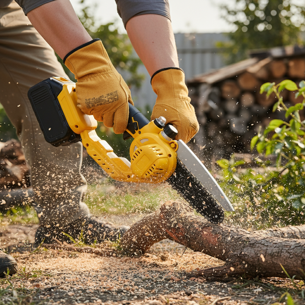 Fallen tree branch cleanup