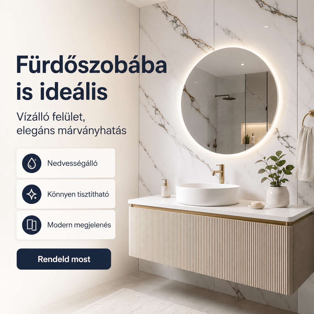 Fehér Márvány Mintás PVC Falpanel – 12 Darabos Csomag - | Cyber Bazaar