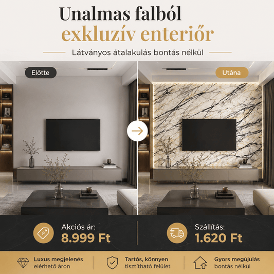 Fehér Márványhatású Öntapadós Falmatrica - | Cyber Bazaar