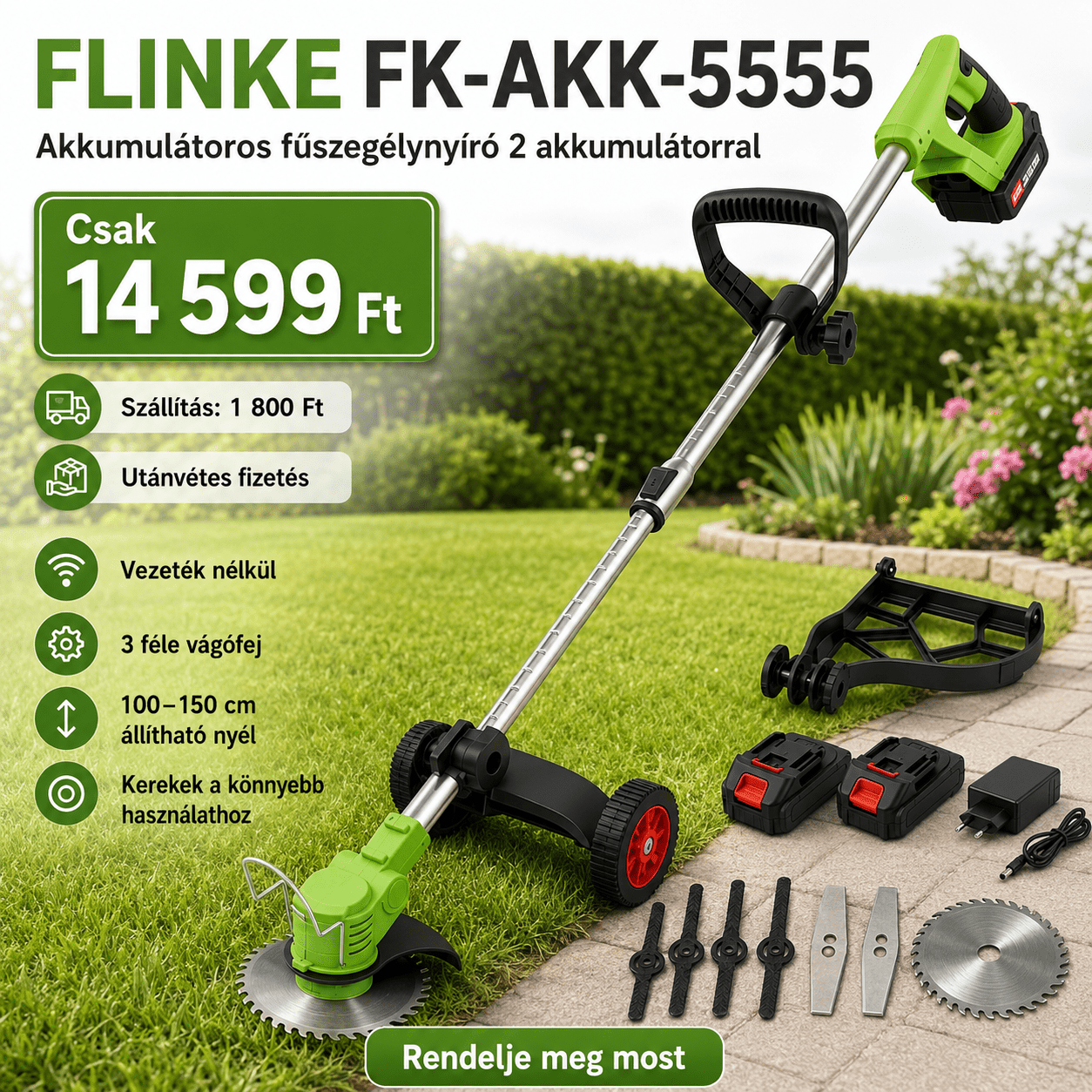 Flinke Akkumulátoros Fűszegélynyíró - | Cyber Bazaar