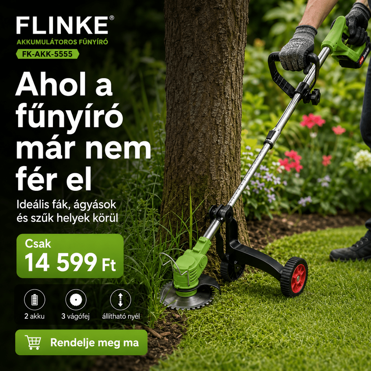 Flinke Akkumulátoros Fűszegélynyíró - | Cyber Bazaar