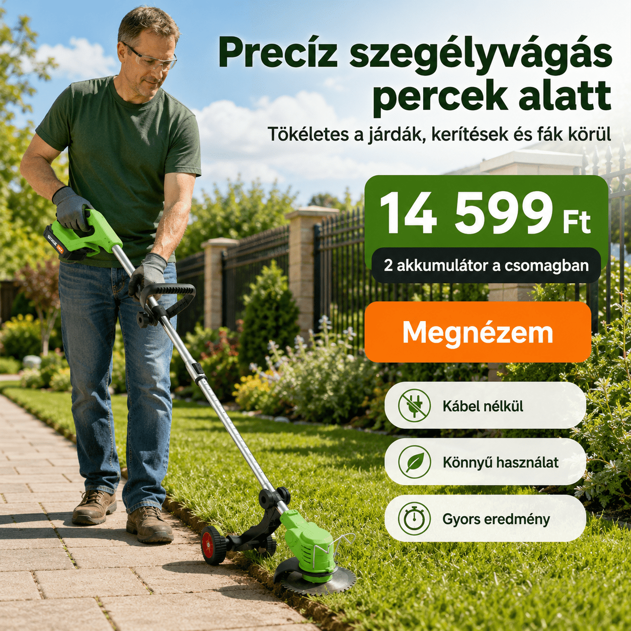 Flinke Akkumulátoros Fűszegélynyíró - | Cyber Bazaar