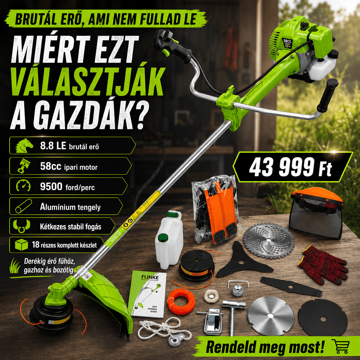 Flinke Benzinmotoros Fűkasza - | Cyber Bazaar