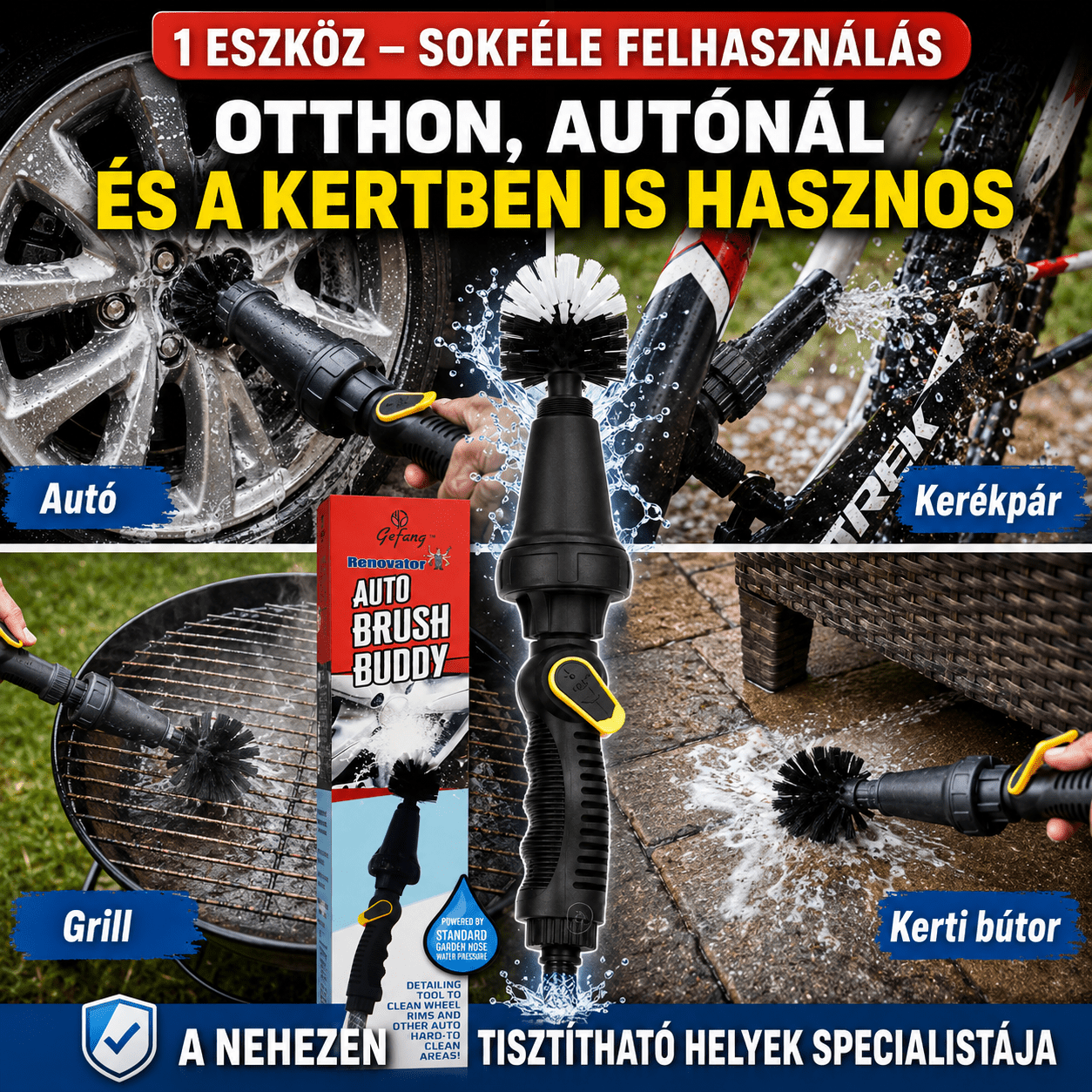 Forradalmi Tisztítókefe Víznyomással - | Cyber Bazaar