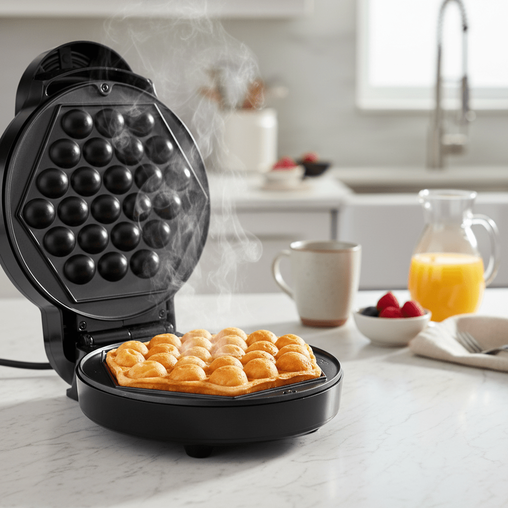 Gofrisütő 1000W Bubble Waffle Tapadásmentes Bevonat - | Cyber Bazaar