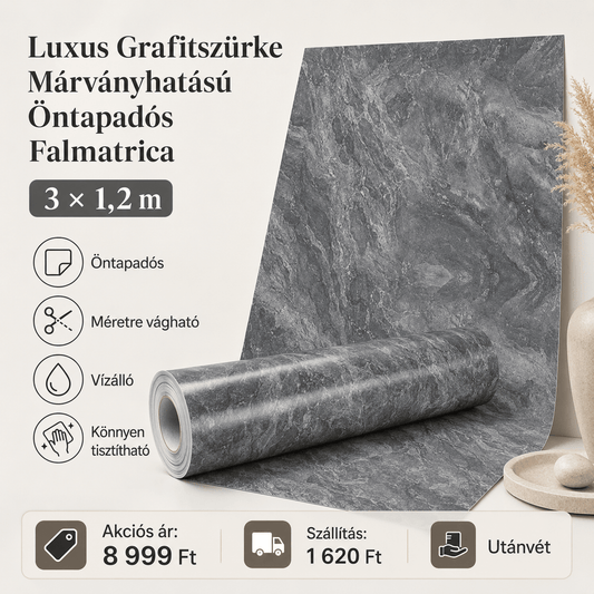 Grafitszürke Márványhatású Öntapadós Falmatrica - | Cyber Bazaar