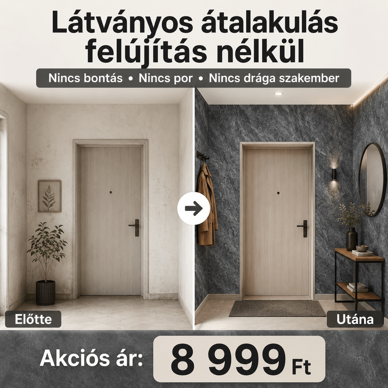 Grafitszürke Márványhatású Öntapadós Falmatrica - | Cyber Bazaar