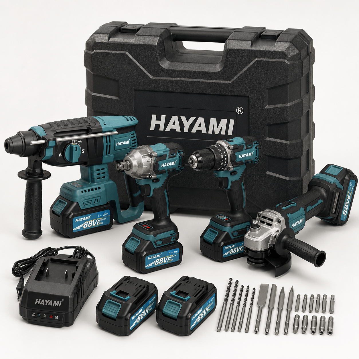 Hayami 4‑részes 88 V Akkus Szerszámkészlet - | Cyber Bazaar