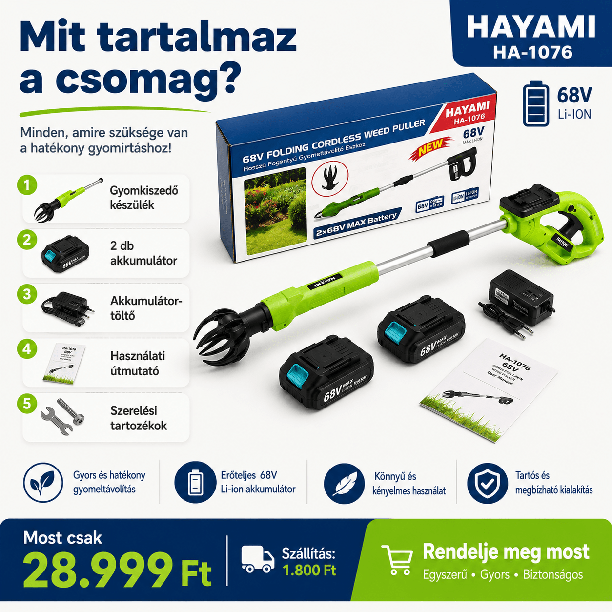Hayami Akkumulátoros Gyomkiszedő - | Cyber Bazaar