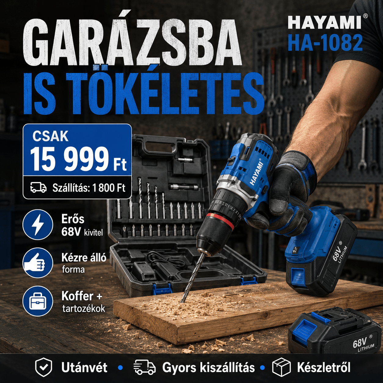 Hayami Akkumulátoros Ütvefúró Szett - | Cyber Bazaar