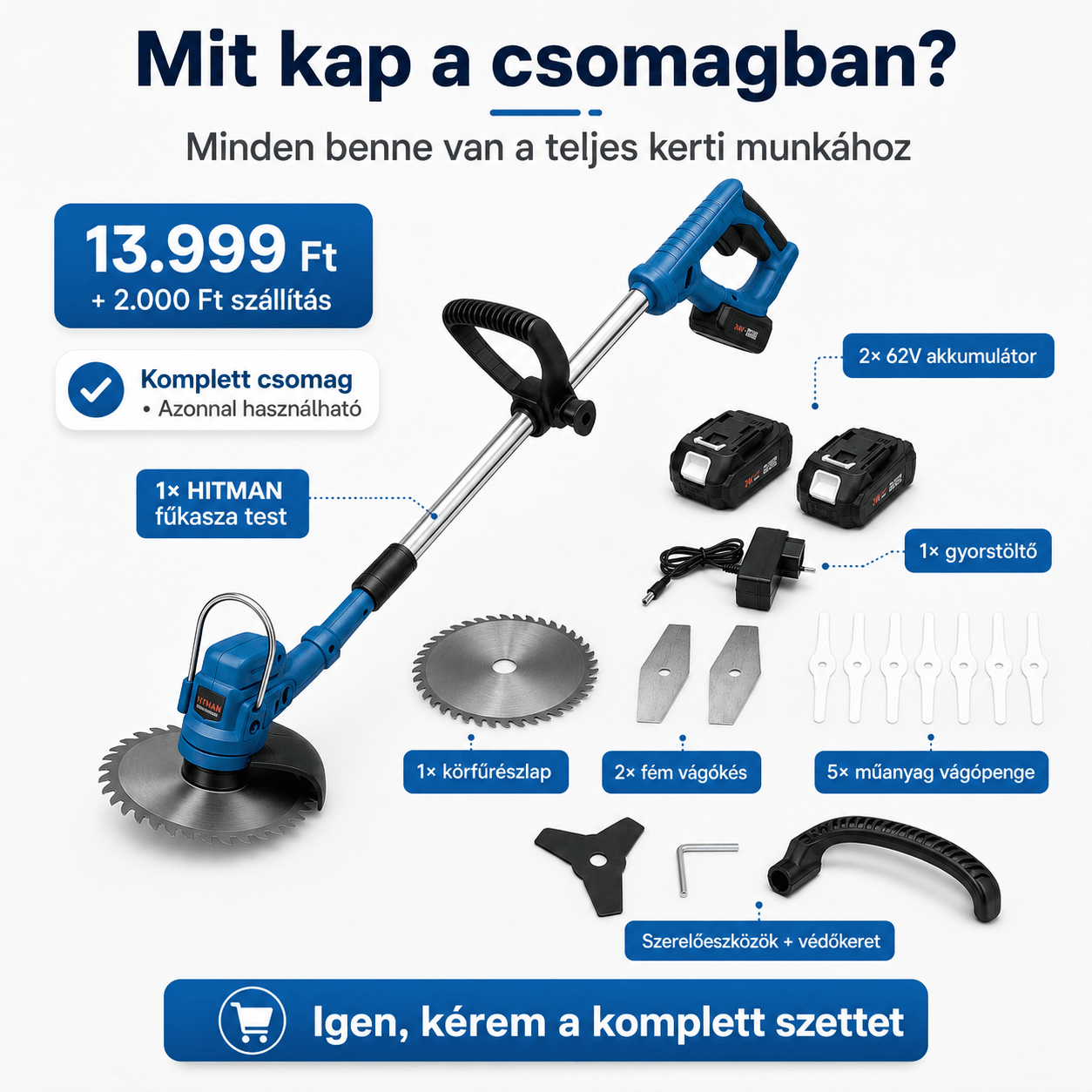 HITMAN akkumulátoros fűkaszát - | Cyber Bazaar
