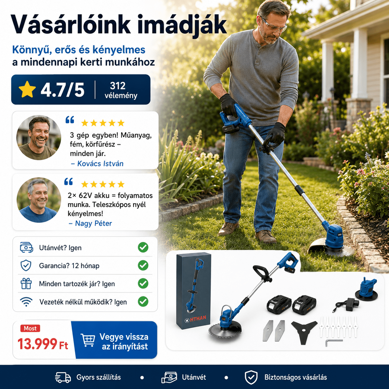HITMAN akkumulátoros fűkaszát - | Cyber Bazaar