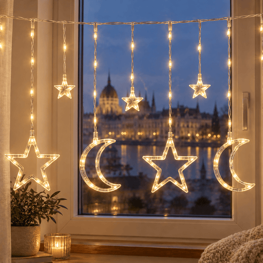 Hold és csillag LED fényfüggöny – 1+1 INGYEN - | Cyber Bazaar