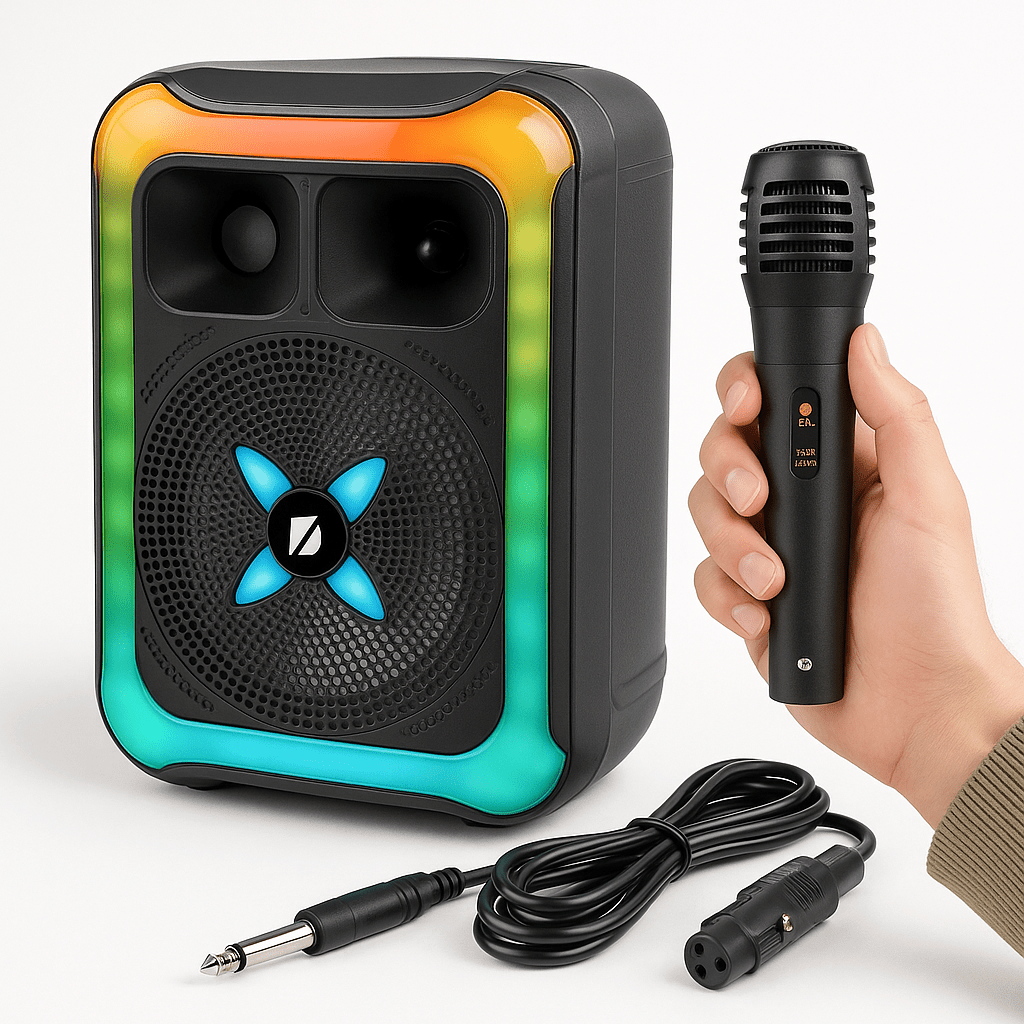 Hordozható Bluetooth Hangszóró Mikrofonnal - | Cyber Bazaar