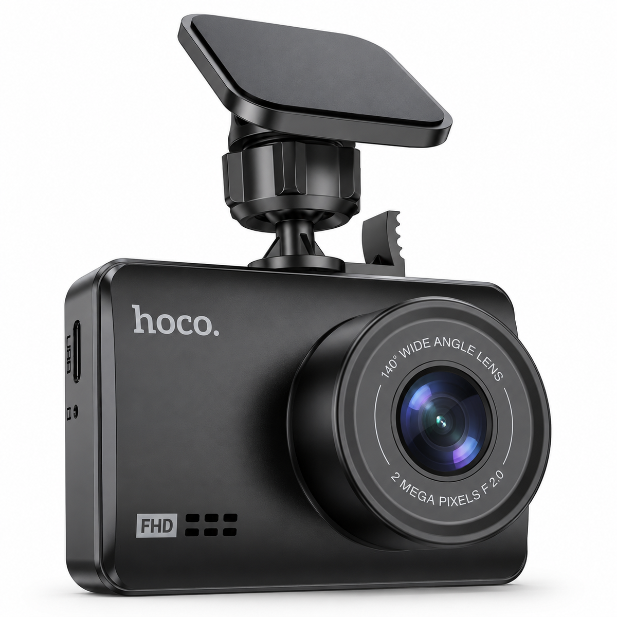 HOCO DV2 Full HD menetrögzítő kamera – 2,45″ IPS kijelző – stúdiókép (AI-illusztráció)
