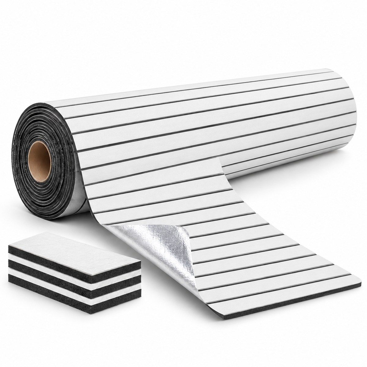 Öntapadós lamellás falburkolat – GS-04, Fehér, 120 × 300 cm