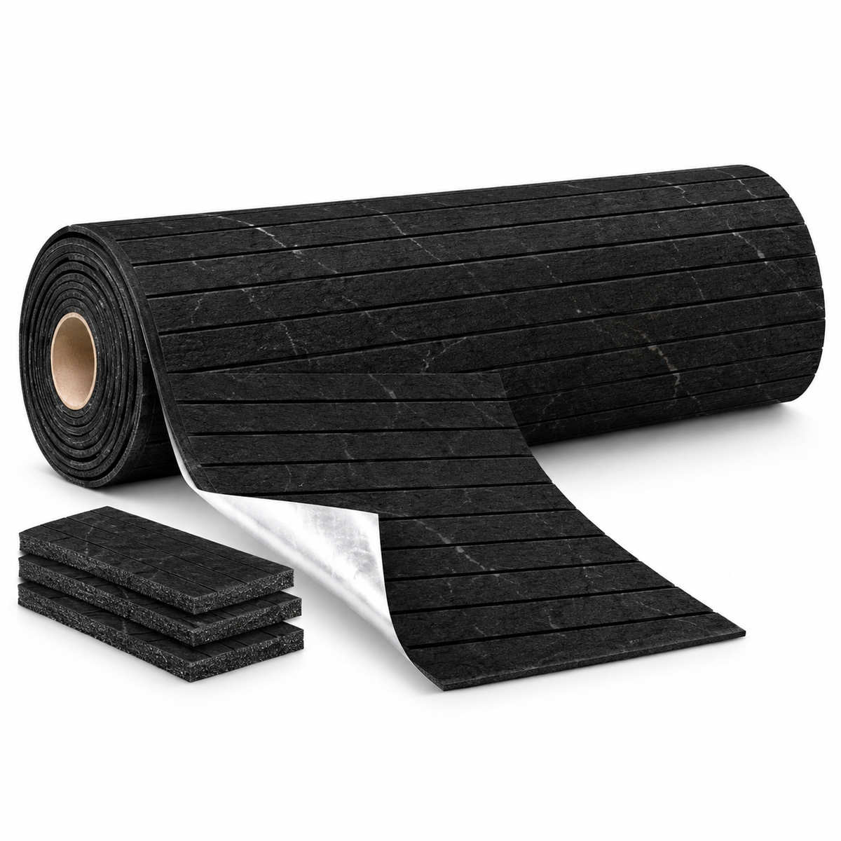 Öntapadós lamellás falburkolat – GS-44, Fekete kőhatás, 120 × 300 cm