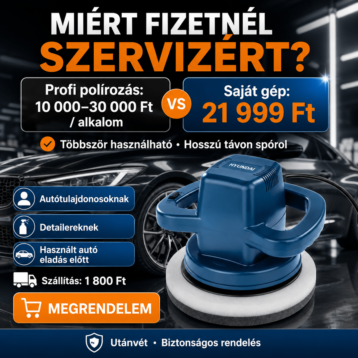 Hyundai Kétkezes Polírozógép - | Cyber Bazaar