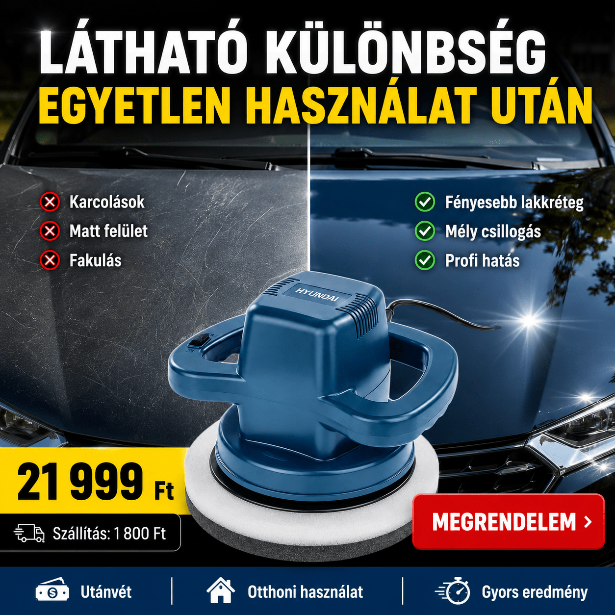 Hyundai Kétkezes Polírozógép - | Cyber Bazaar