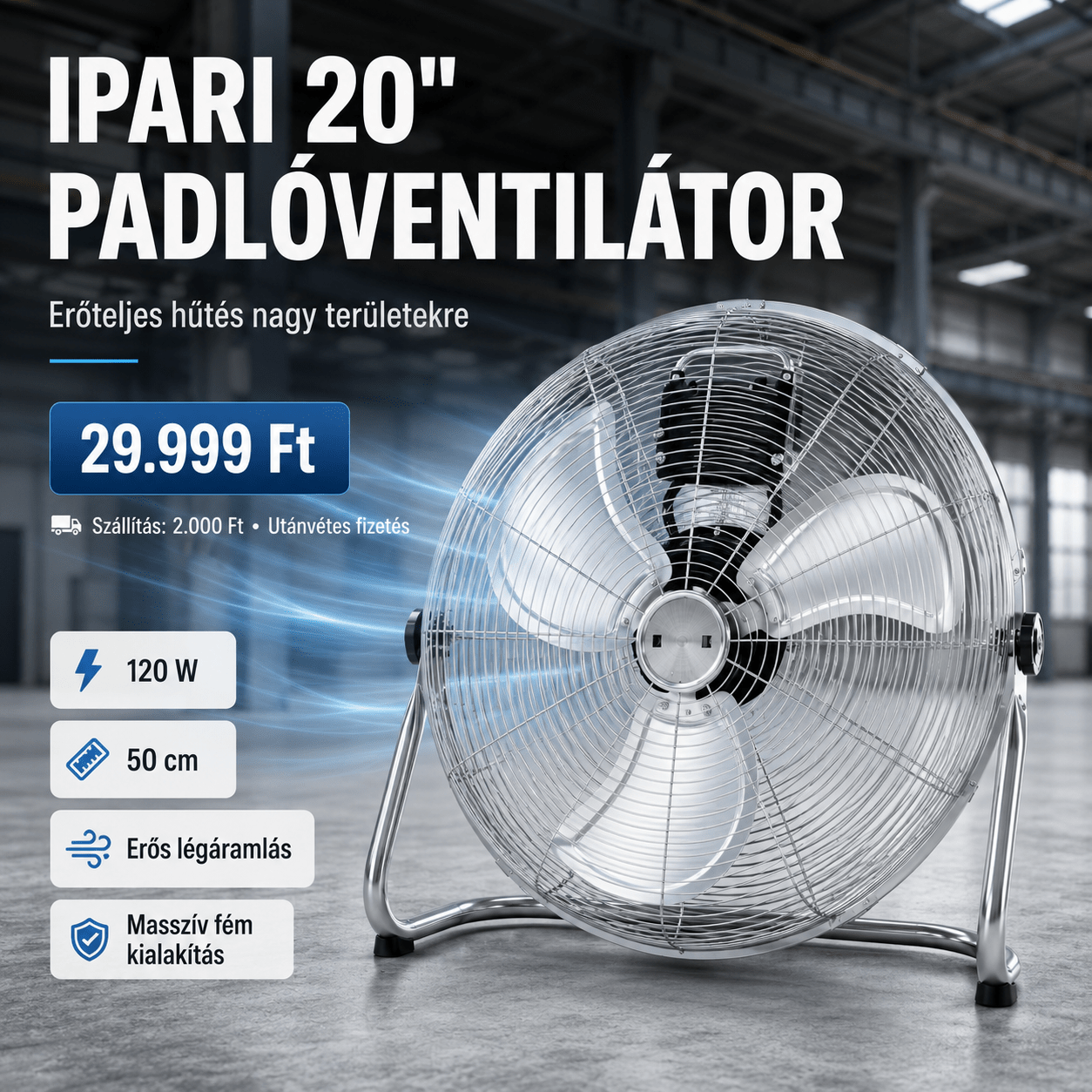 Ipari 20" Padlóventilátor - | Cyber Bazaar