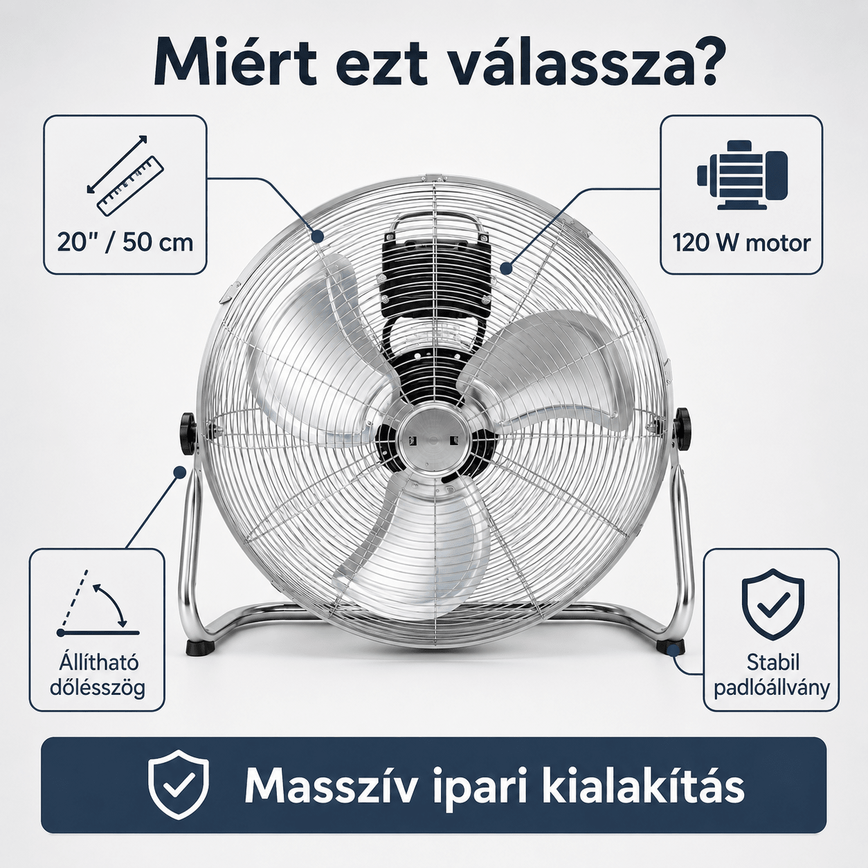 Ipari 20" Padlóventilátor - | Cyber Bazaar