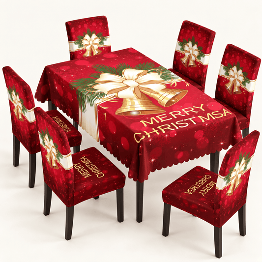 Karácsonyi asztalterítő + 6 székhuzat - | Cyber Bazaar