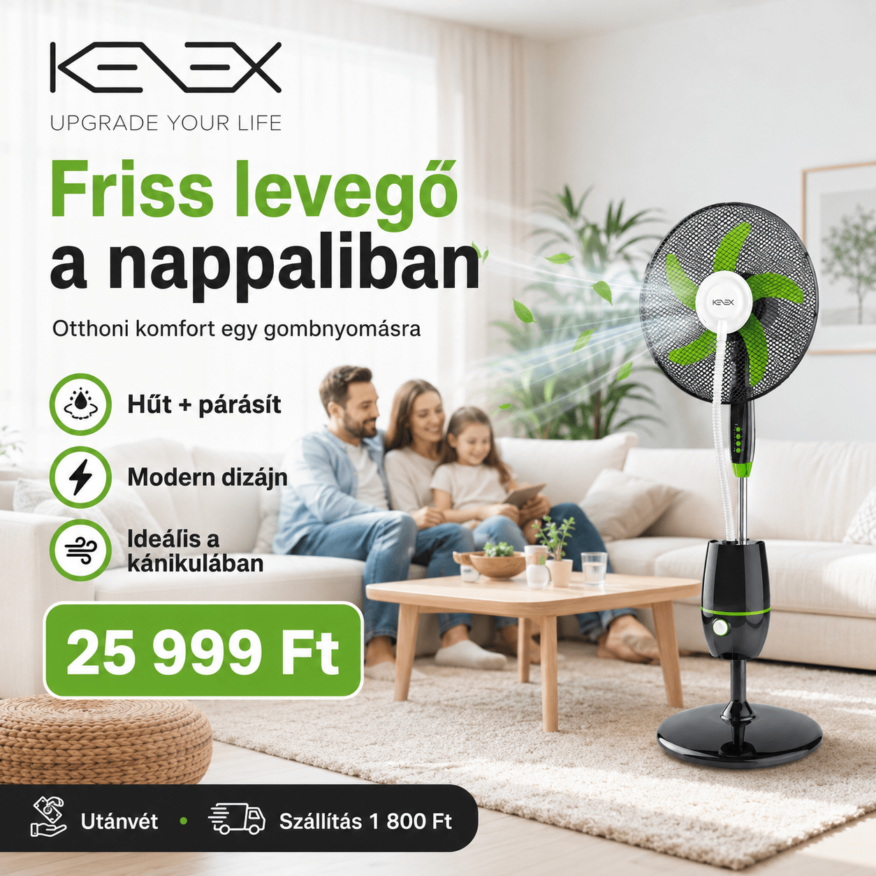 Keex 16” Párásítós Alló Ventilátor - | Cyber Bazaar