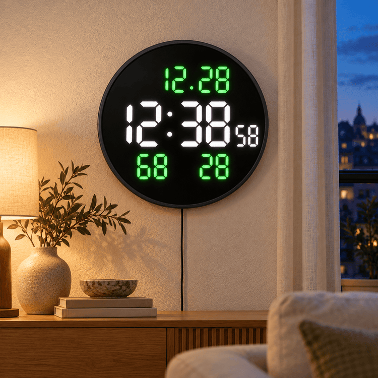 Kerek digitális LED falióra USB-tápellátással - Órák | Cyber Bazaar