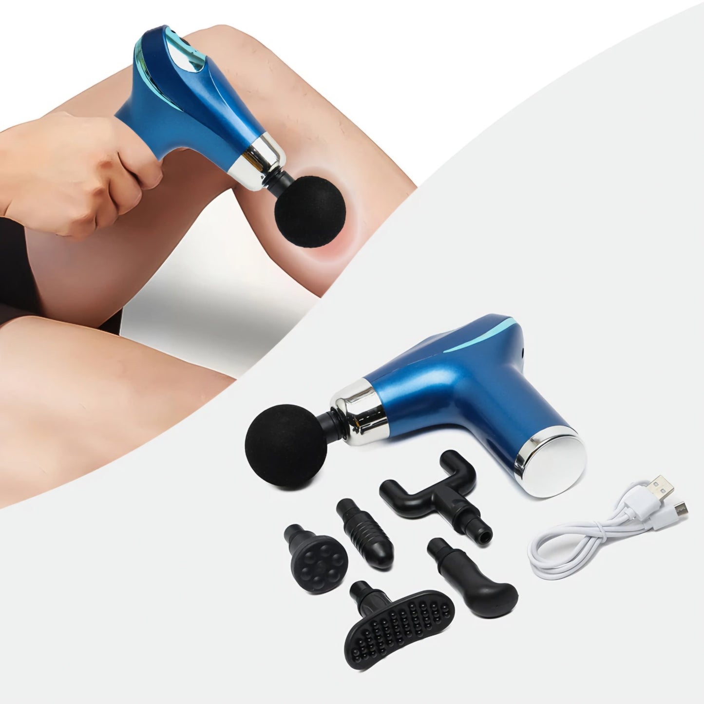 Kompakt Masszírozó Pisztoly 6 Masszírozó Fejjel - | Cyber Bazaar